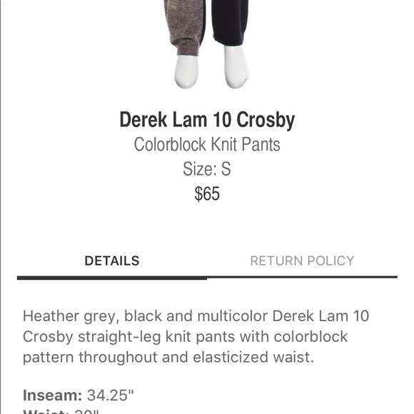 Derek Lamb 10 Crosby knit pant size S - Picture 3 of 8
